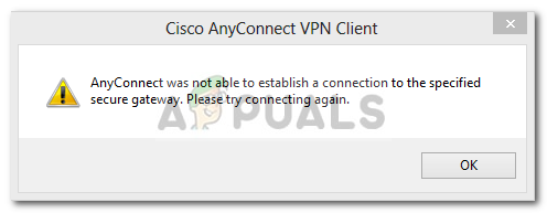 add secure route cisco vpn error
